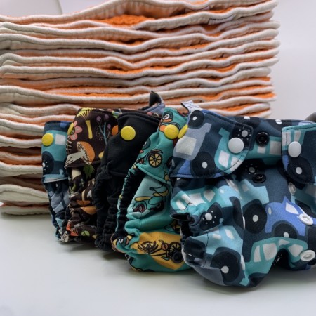 BLEIEPAKKE FULL PAKKE På Farta ai2 NYFØDT 5 cover m/ 24innlegg tøybleier